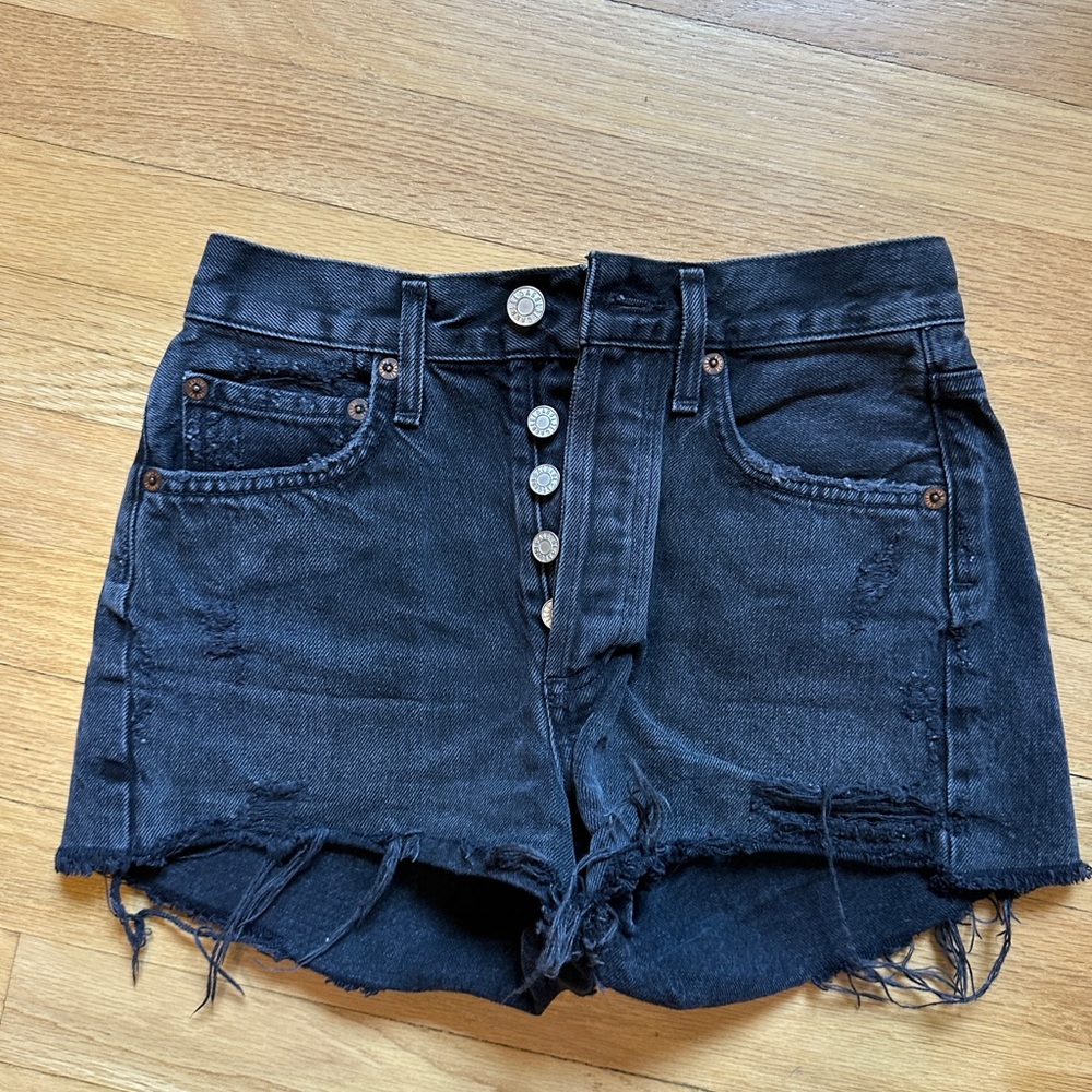 Agolde Parker Black Jean Shorts